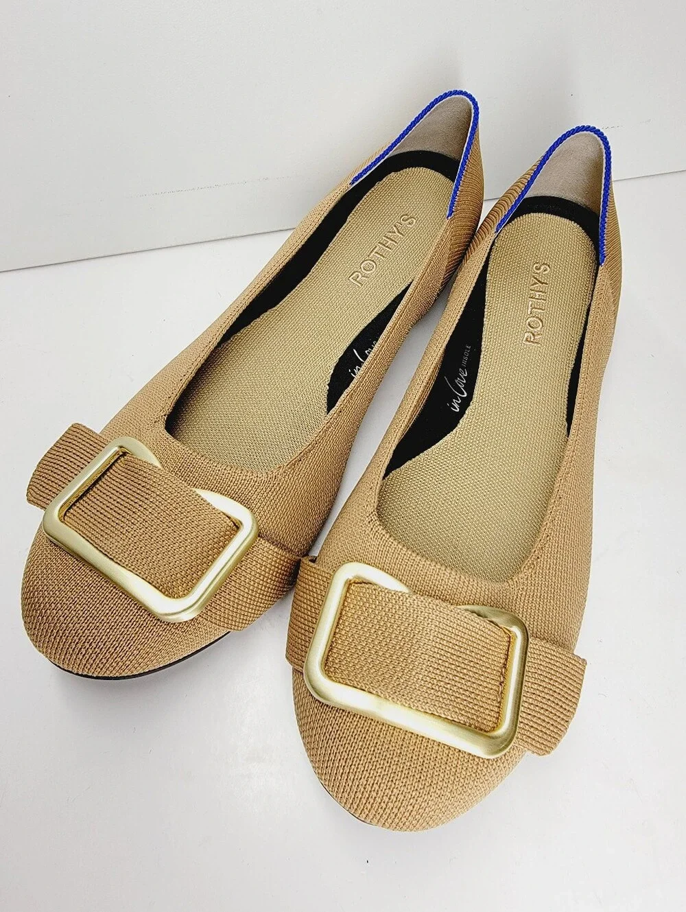 Rothy's The Enblem Wren Tan Round Toe Ballet Flat Size 11